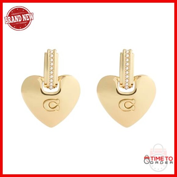 Signature Puffy Heart Charm Drop Earrings with Mini Pearls - Picture 2 of 5